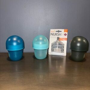 Boon Nursh Silicone Pouch Bottle 0m+ Slow 3 bottles 4 oz (118 ml)